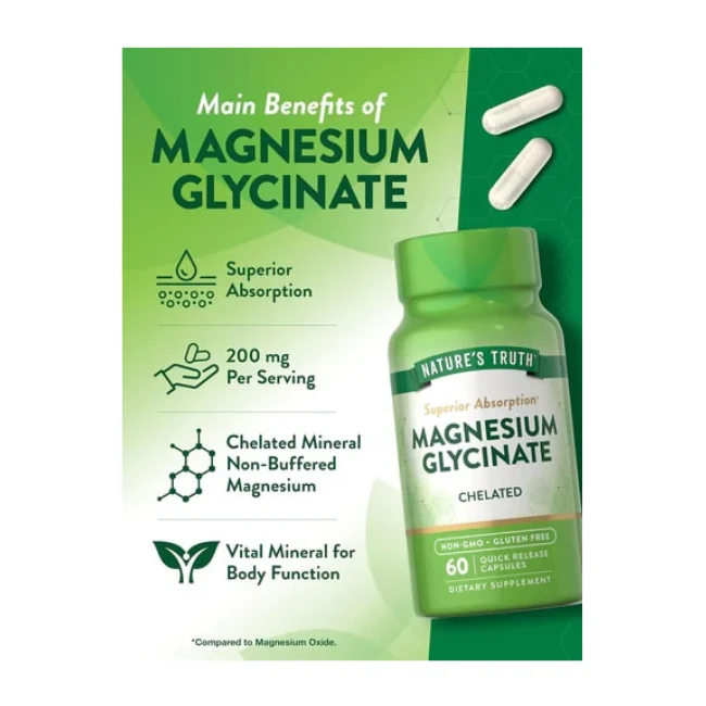 Magnesium Glycinate | 60 Tabs - Image 3