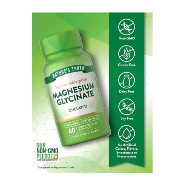 Magnesium Glycinate | 60 Tabs - Image 4